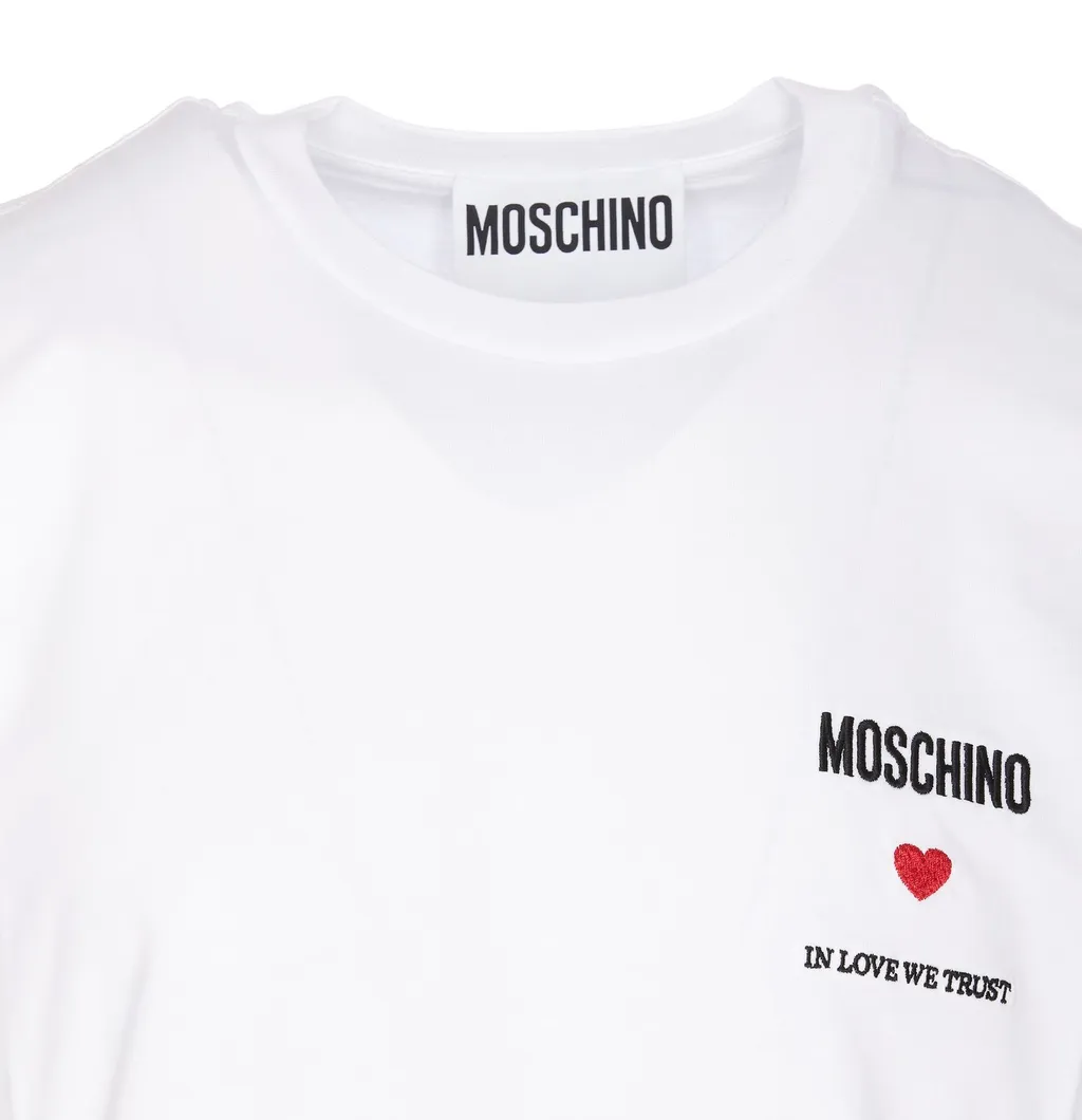 Moschino Logo Embroidered Crewneck T-Shirt