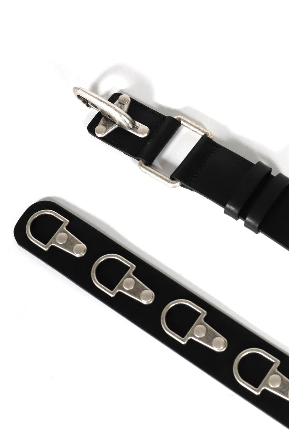 Full Metal Leather Belt / Black