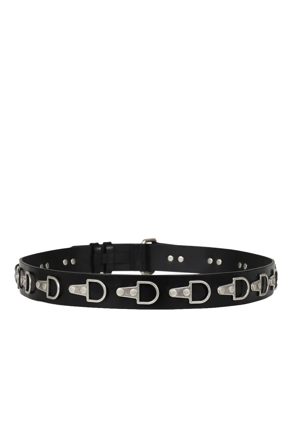 Full Metal Leather Belt / Black