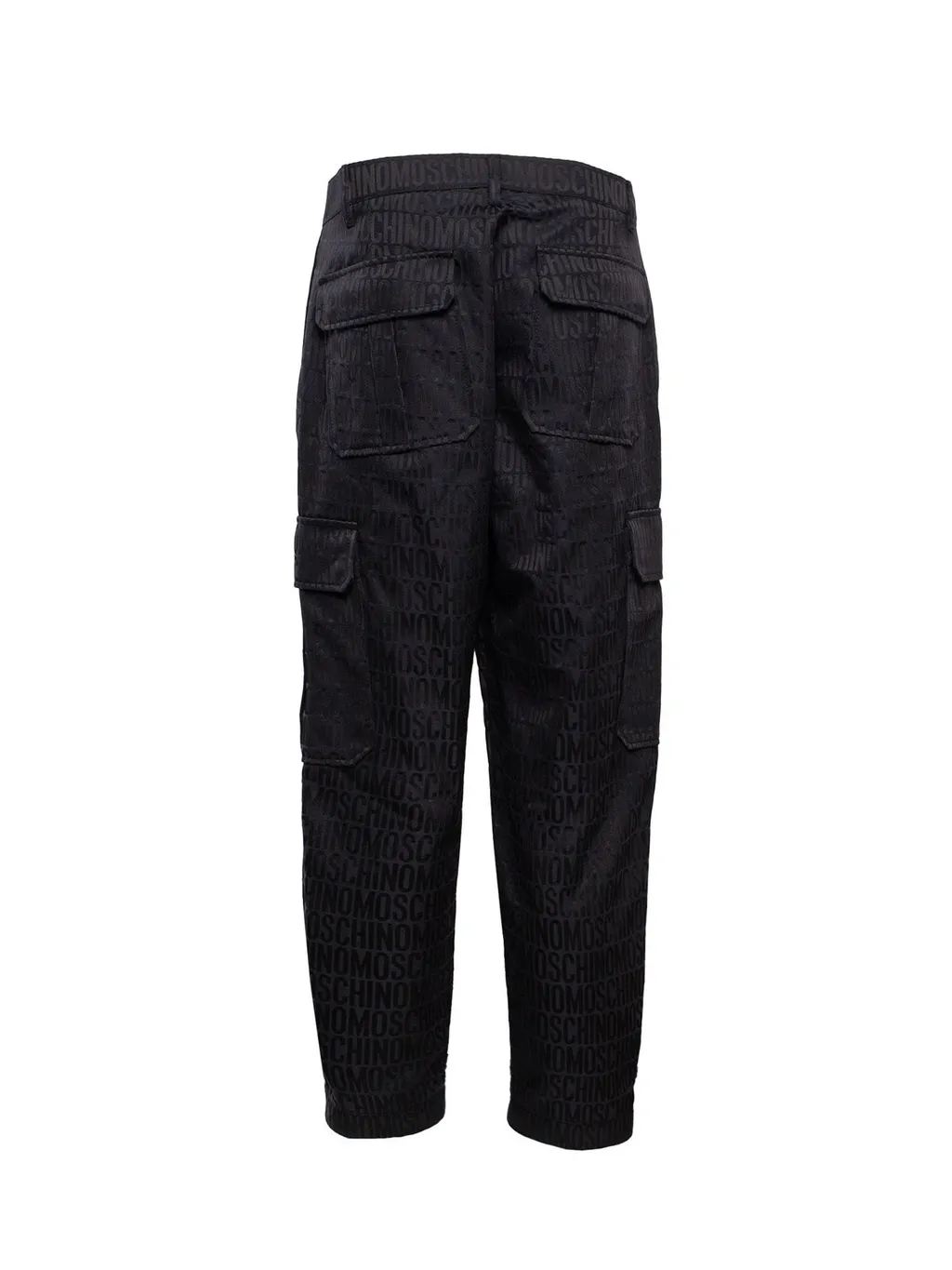 Moschino Logo Printed High-Waist Cargo Trousers