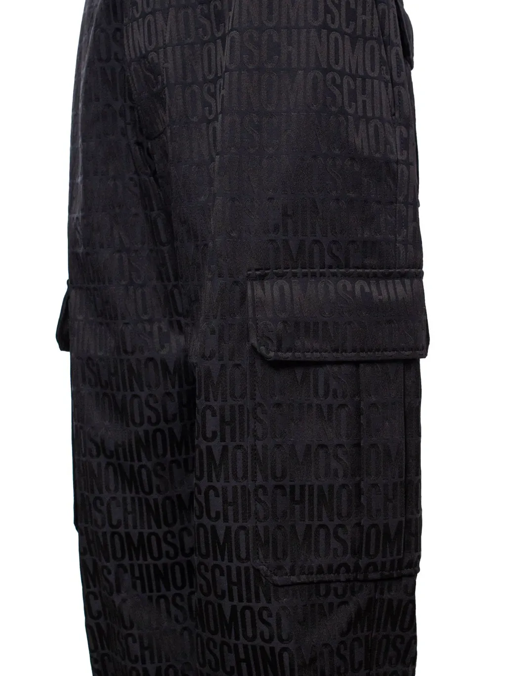 Moschino Logo Printed High-Waist Cargo Trousers