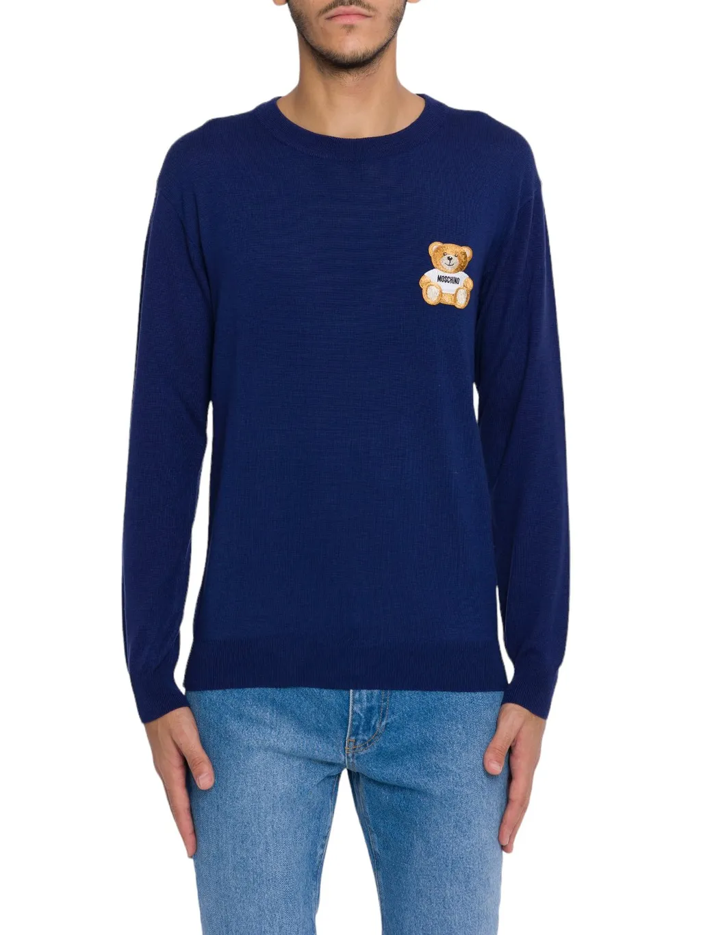 Moschino Teddy Bear Patch Crewneck Knitted Jumper