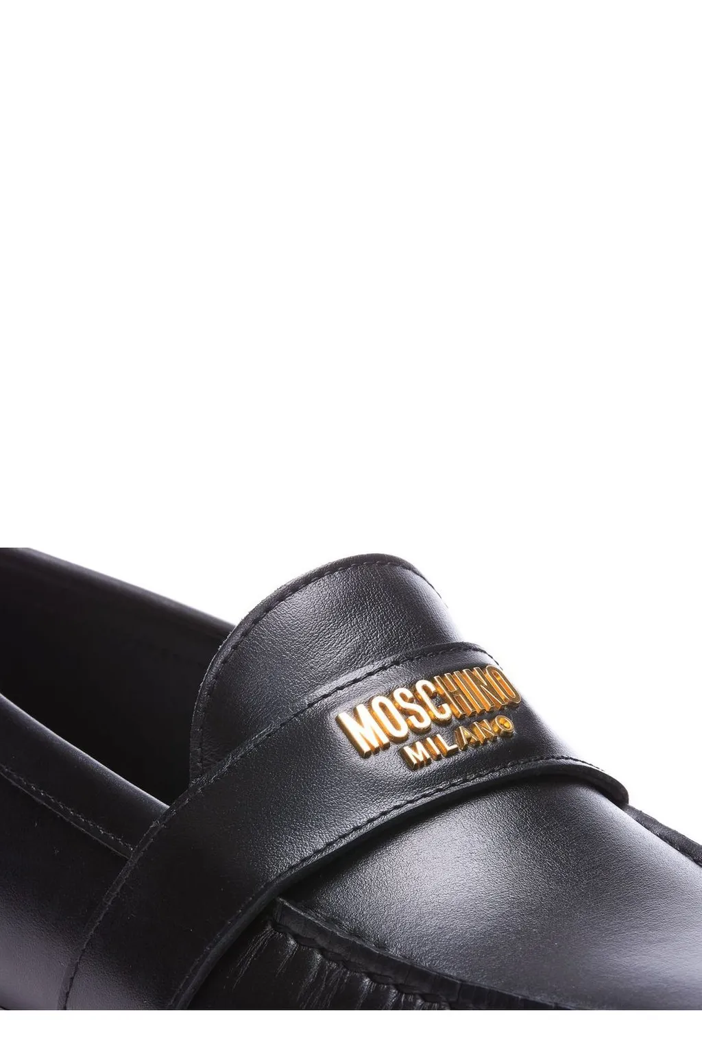Moschino Logo Plaque Round Toe Loafers