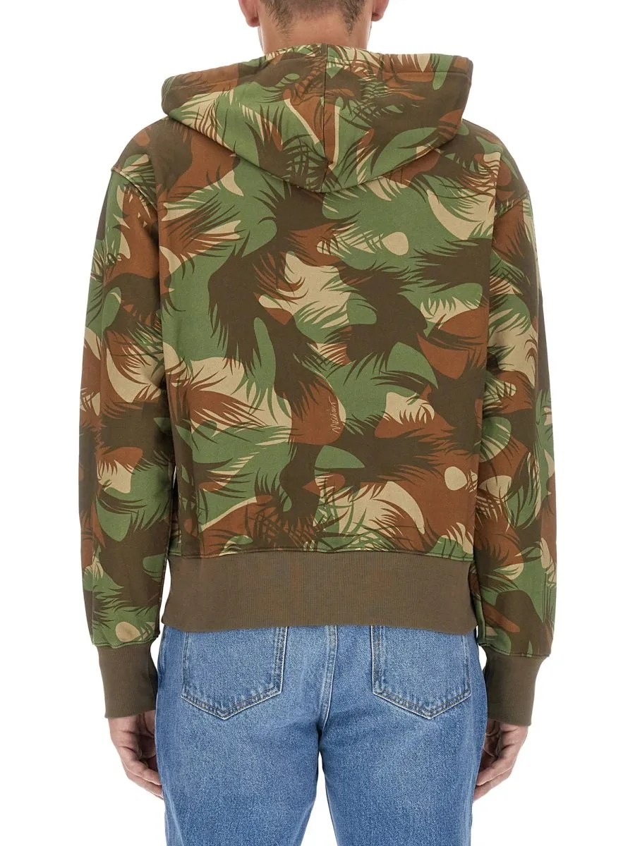 Moschino All-Over Printed Drawstring Sweatshirt