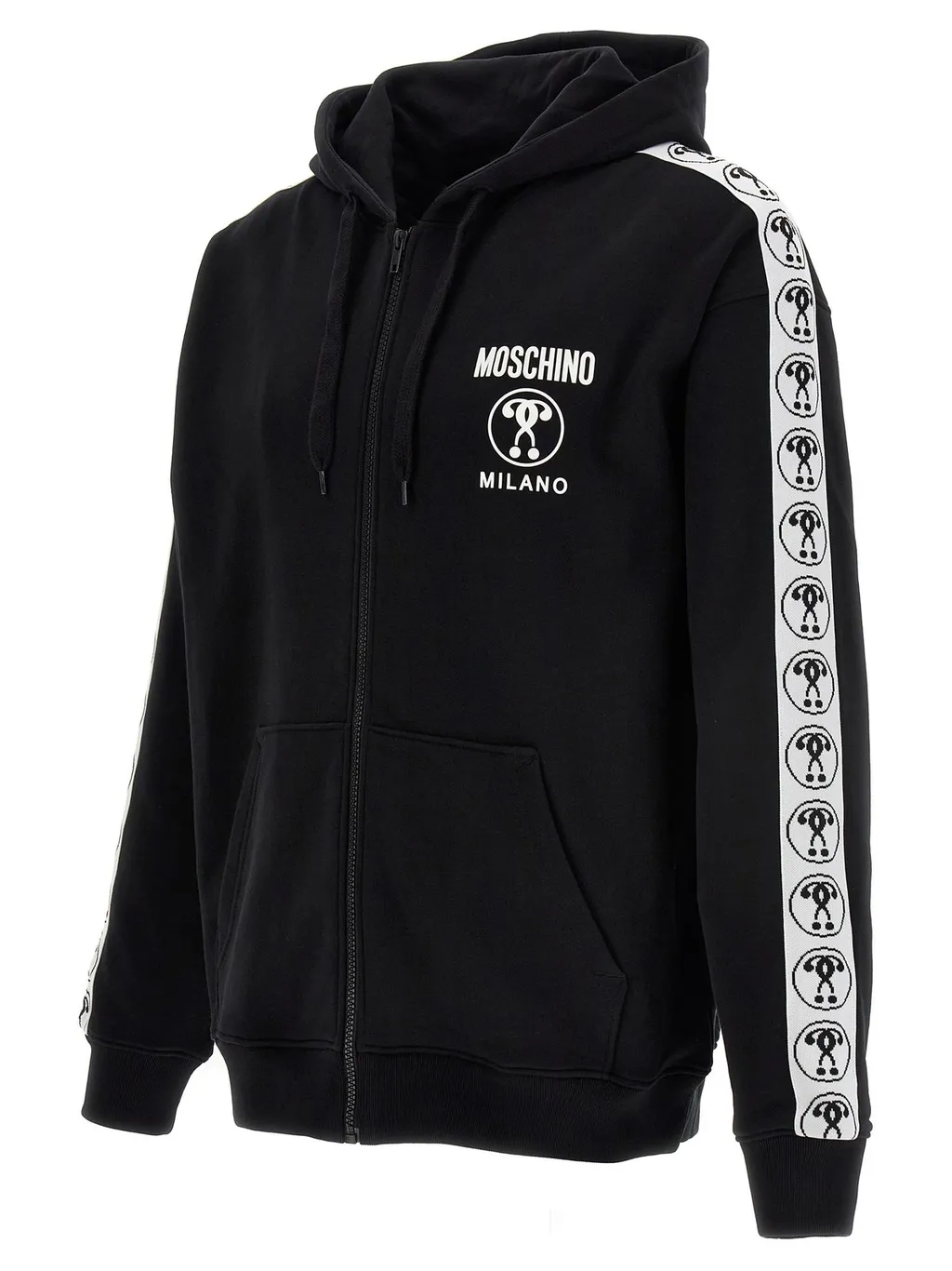 Moschino Double Question Mark Zipped Hoodie