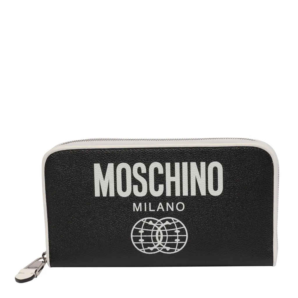 Moschino Logo Printed Zip-Around Wallet