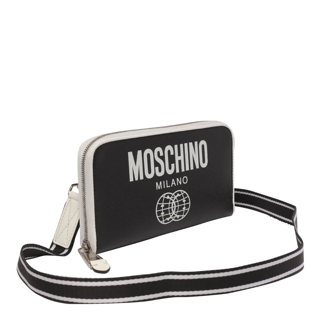 Moschino Logo Printed Zip-Around Wallet