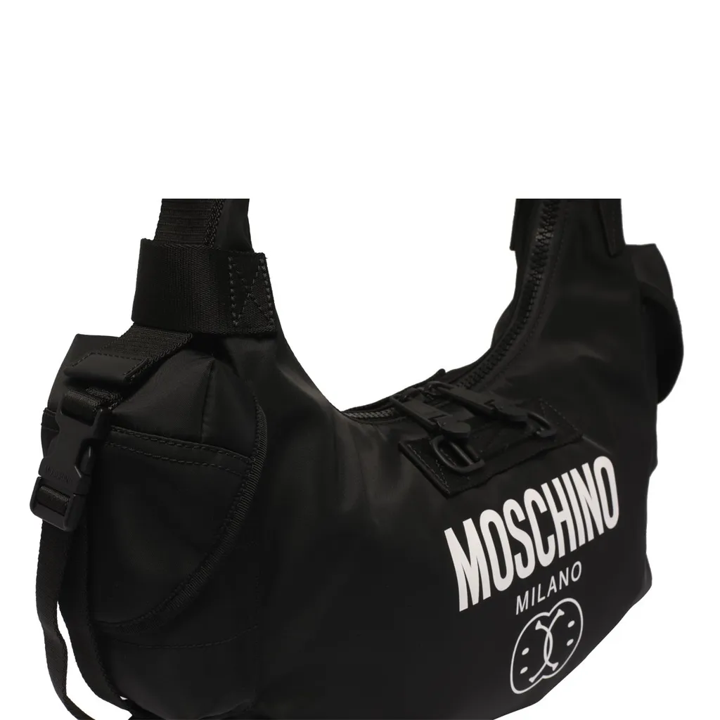 Moschino Logo-Printed Hobo Crossbody Bag