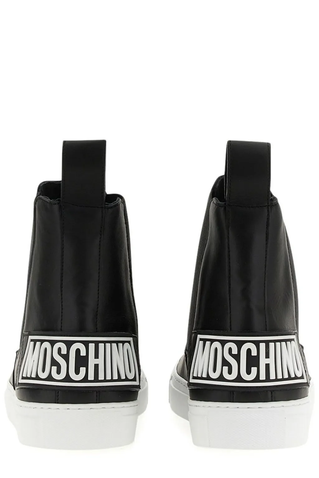 Moschino Logo Embossed Ankle Boots