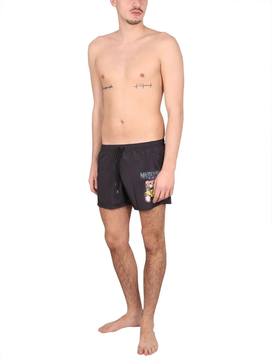 Moschino Teddy Printed High Waist Shorts