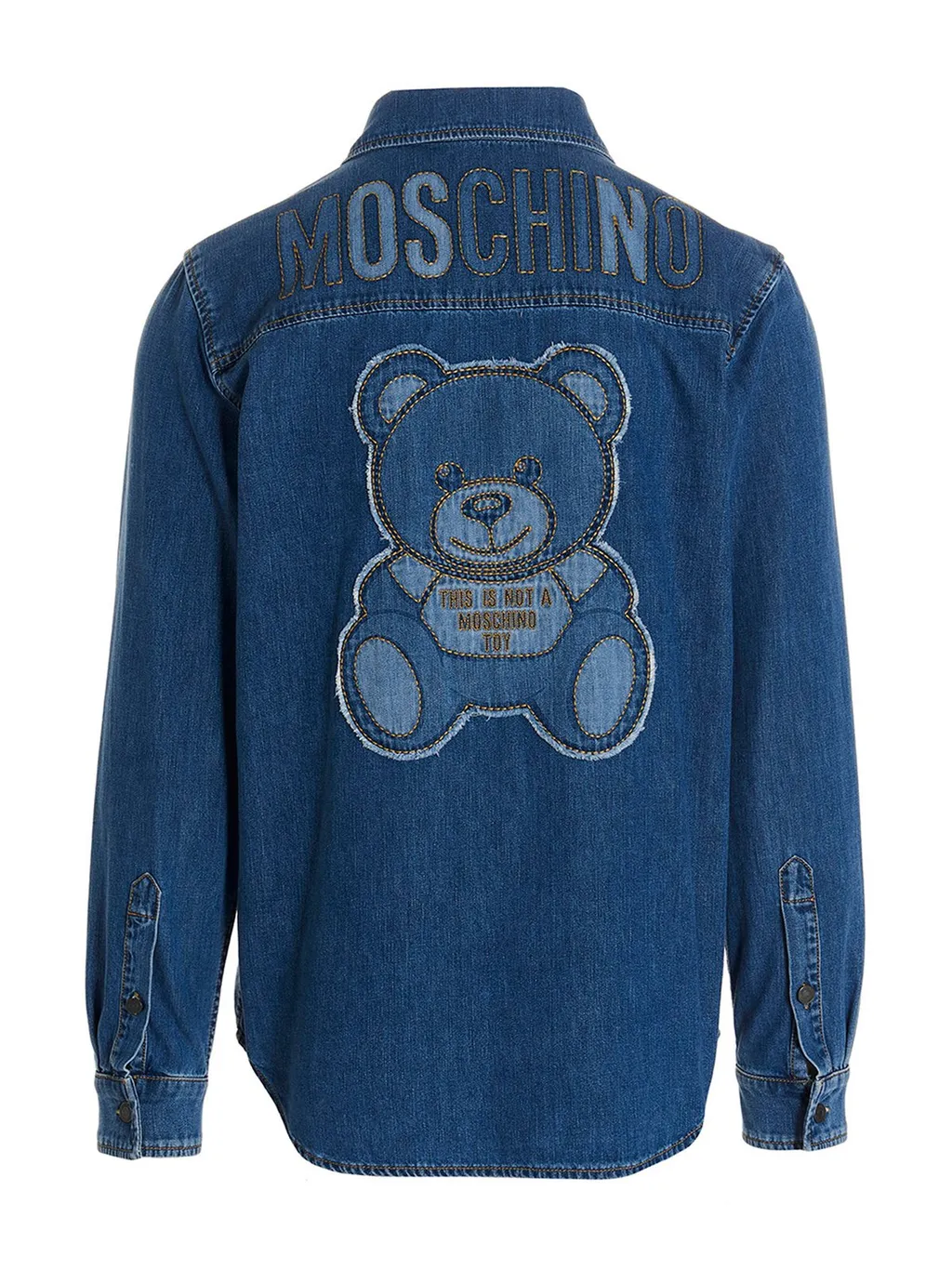 Moschino Teddy Bear-Printed Buttoned Denim Shirt