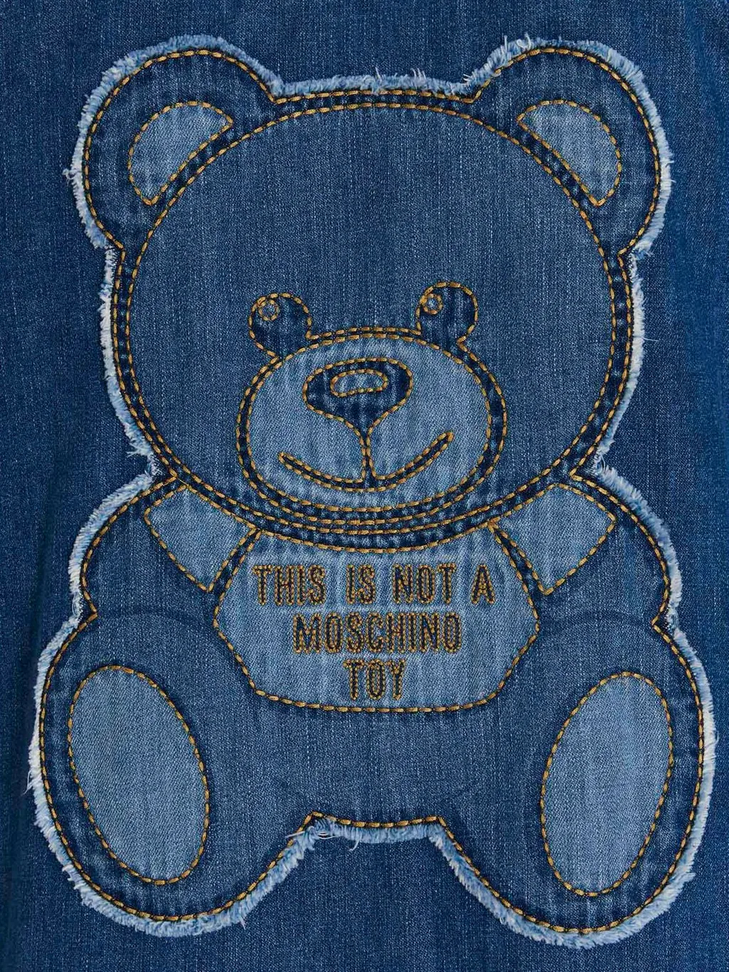 Moschino Teddy Bear-Printed Buttoned Denim Shirt