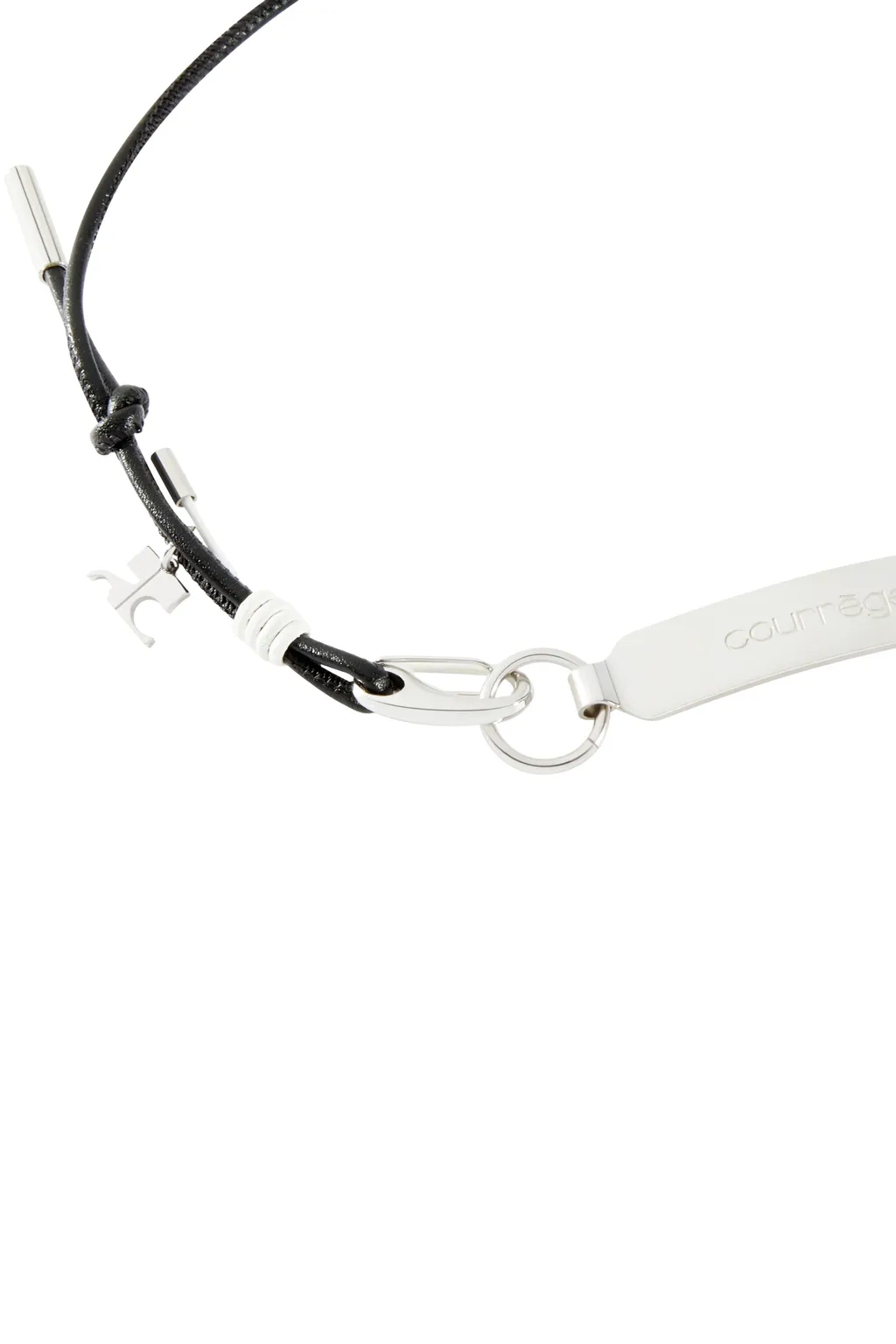 Hook Rope &Amp; Metal Necklace / Blk Sil