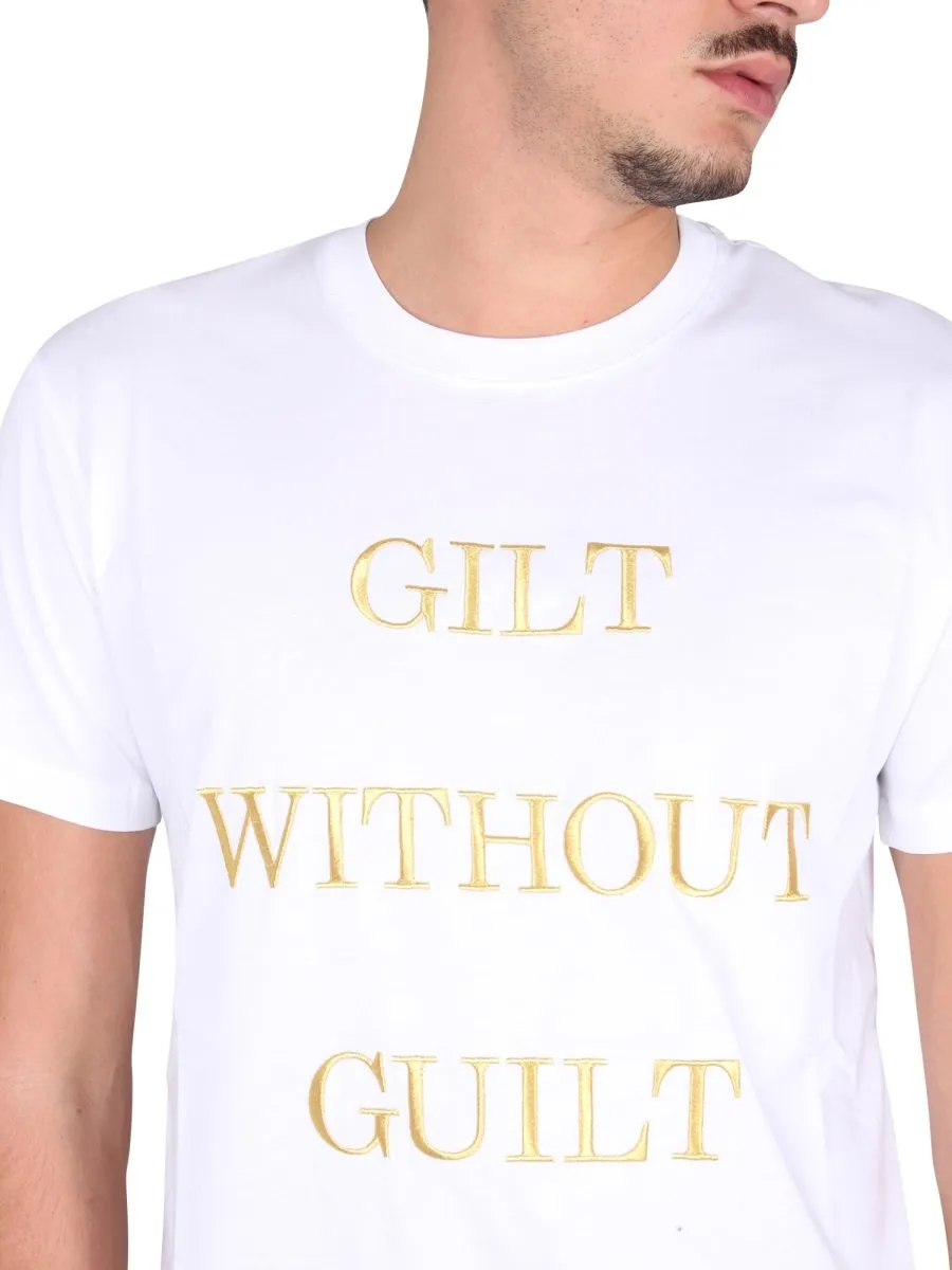 Moschino Slogan Printed Crewneck T-Shirt