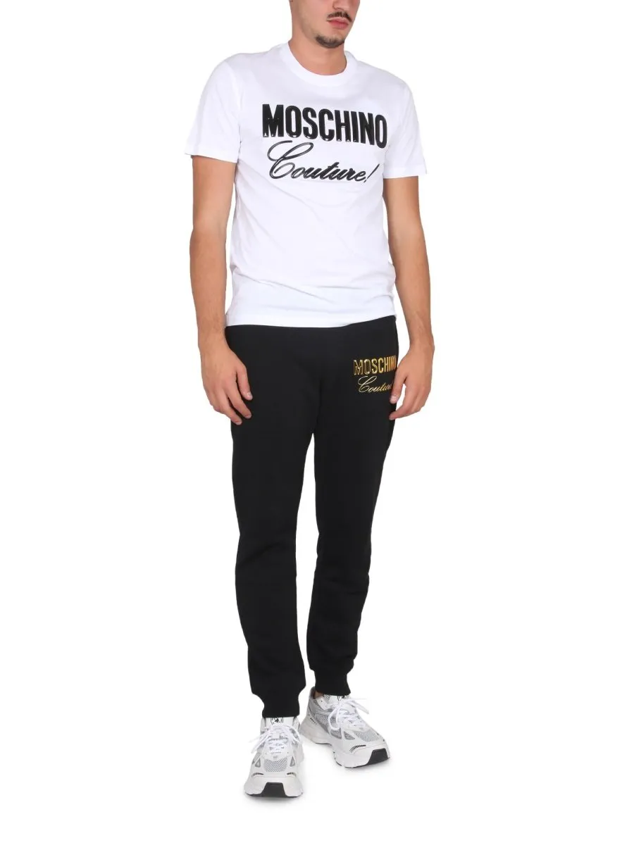 Moschino Logo-Embossed Crewneck T-Shirt