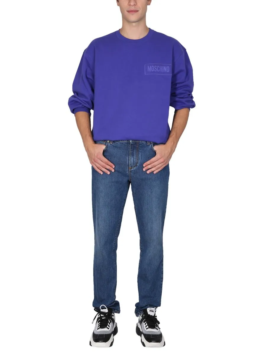 Moschino Logo Patch Crewneck Sweatshirt
