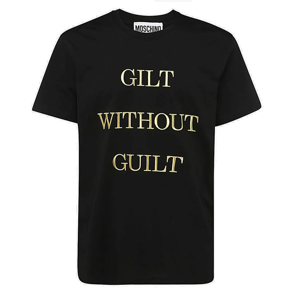 Moschino Slogan Printed Crewneck T-Shirt