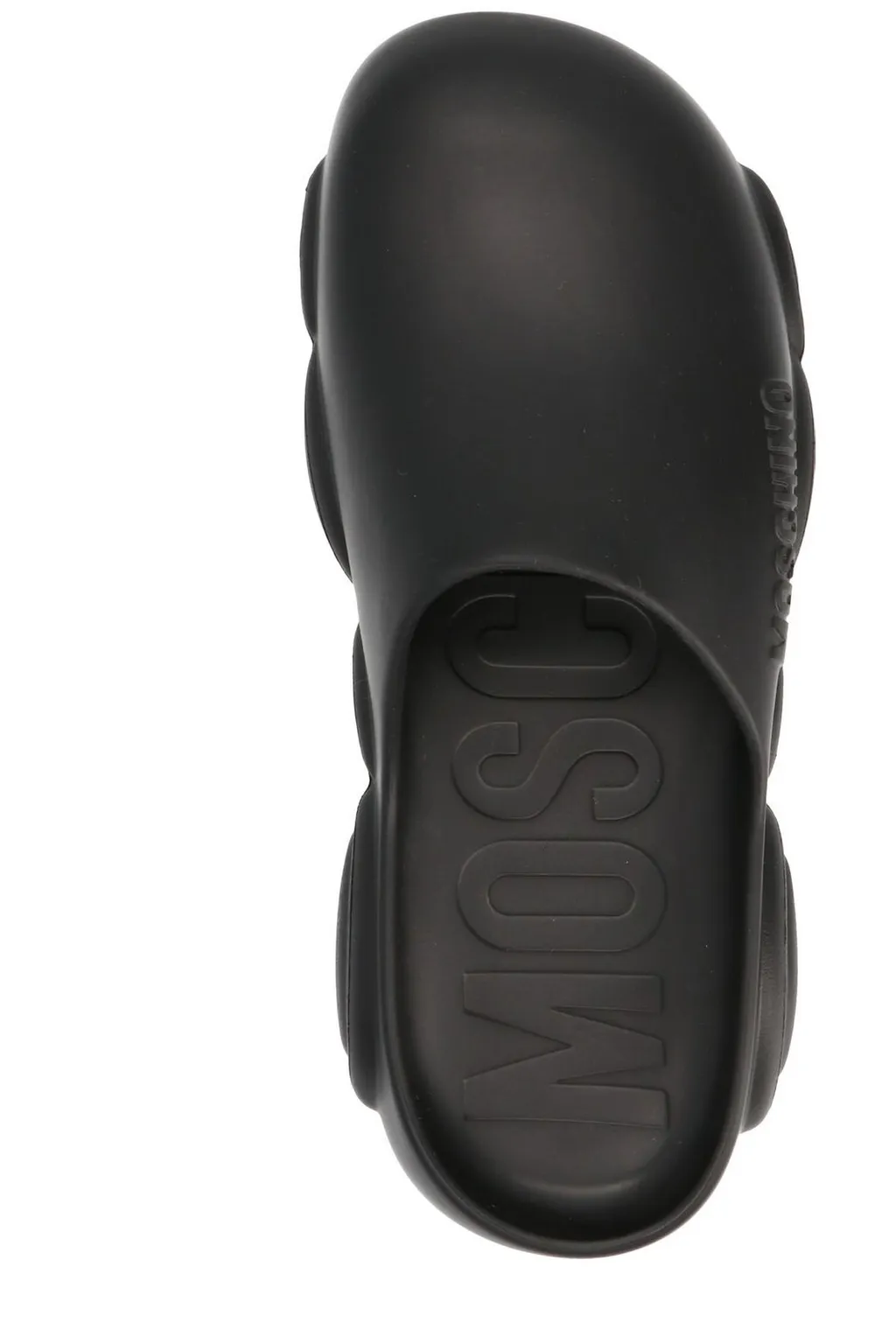 Moschino Logo Embossed Round-Toe Slides