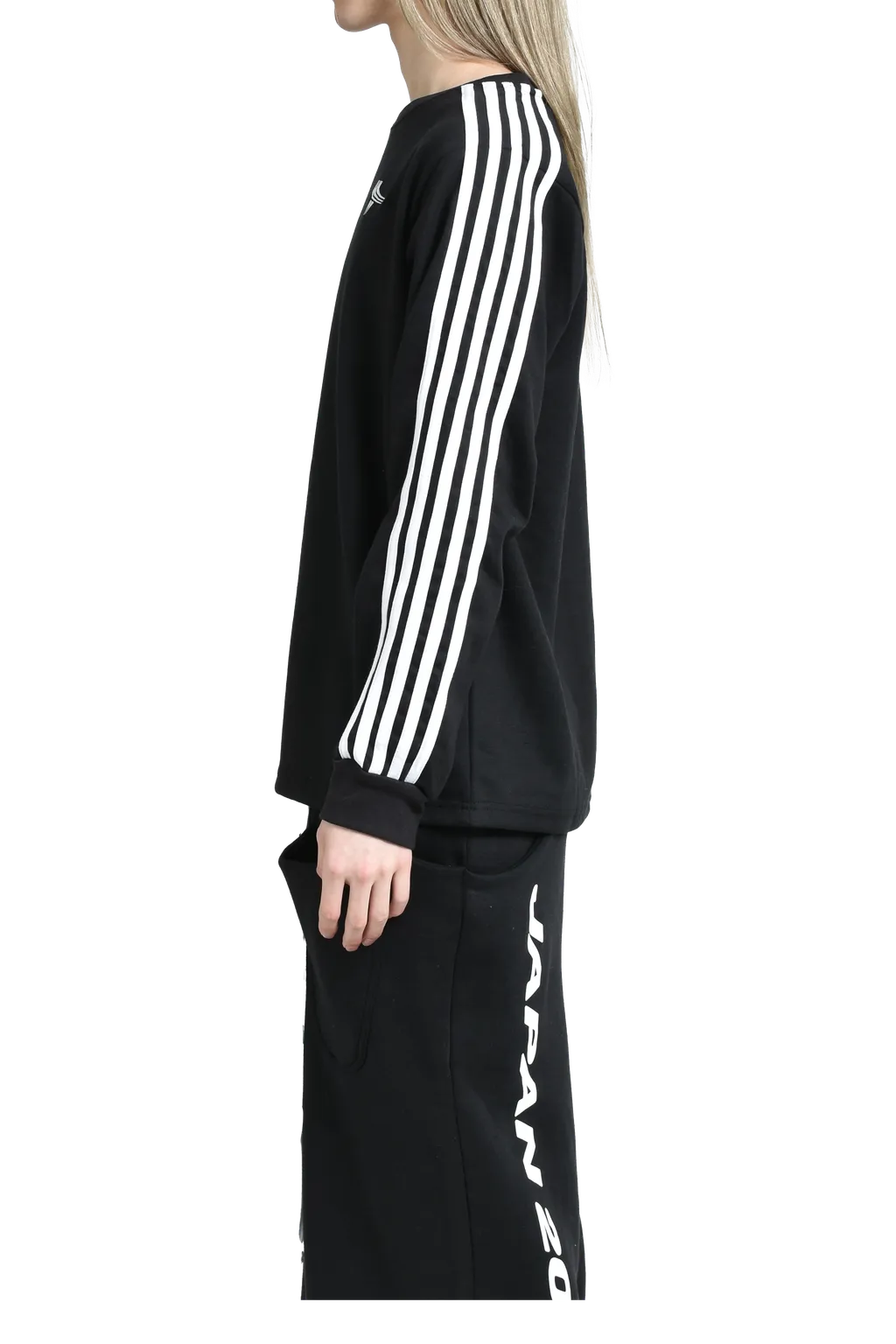 Yori Sport 5Stripe Long Sleeve T-Shirt / Blk