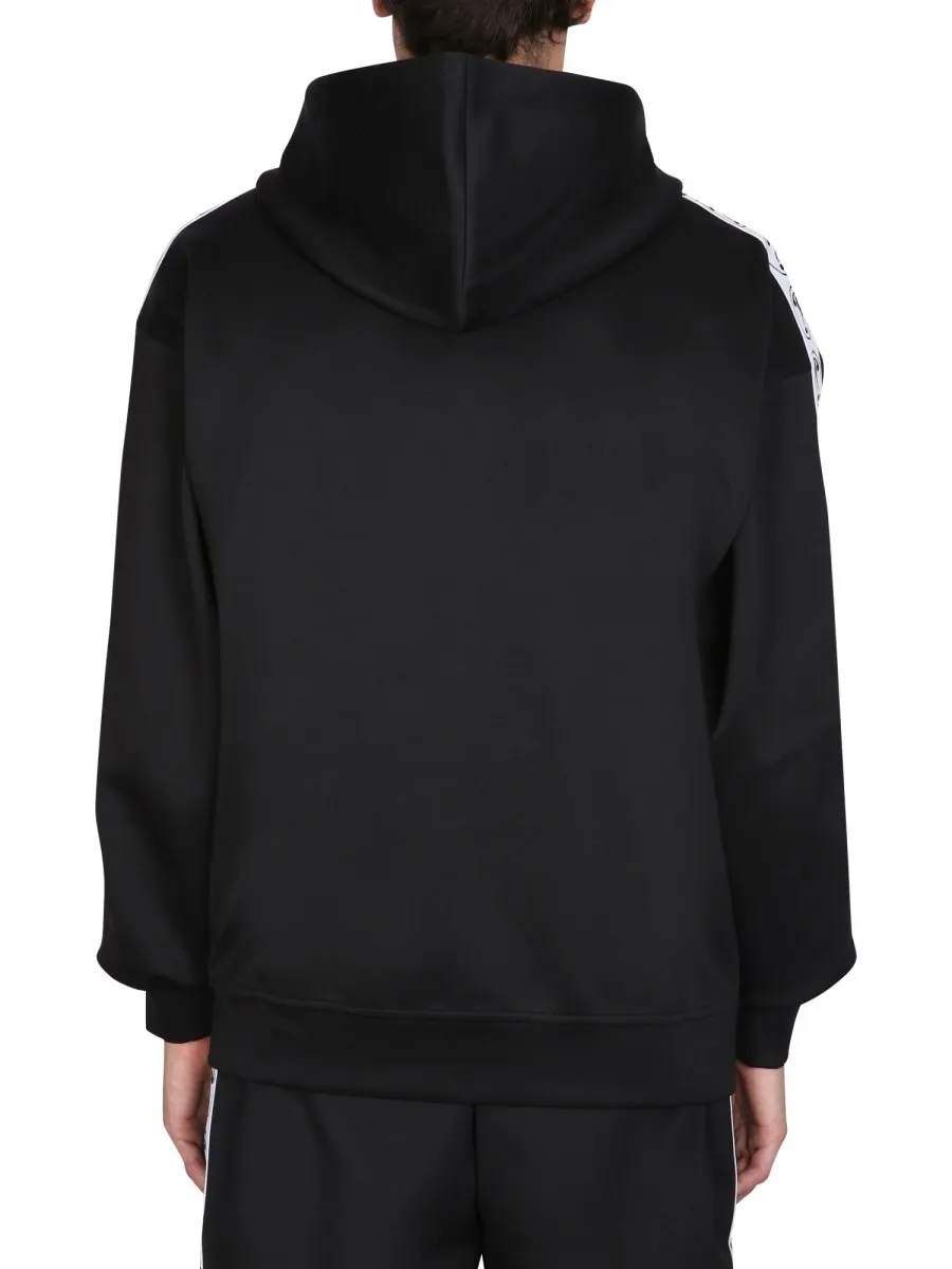 Moschino Logo Printed Drawstring Zipped Hoodie