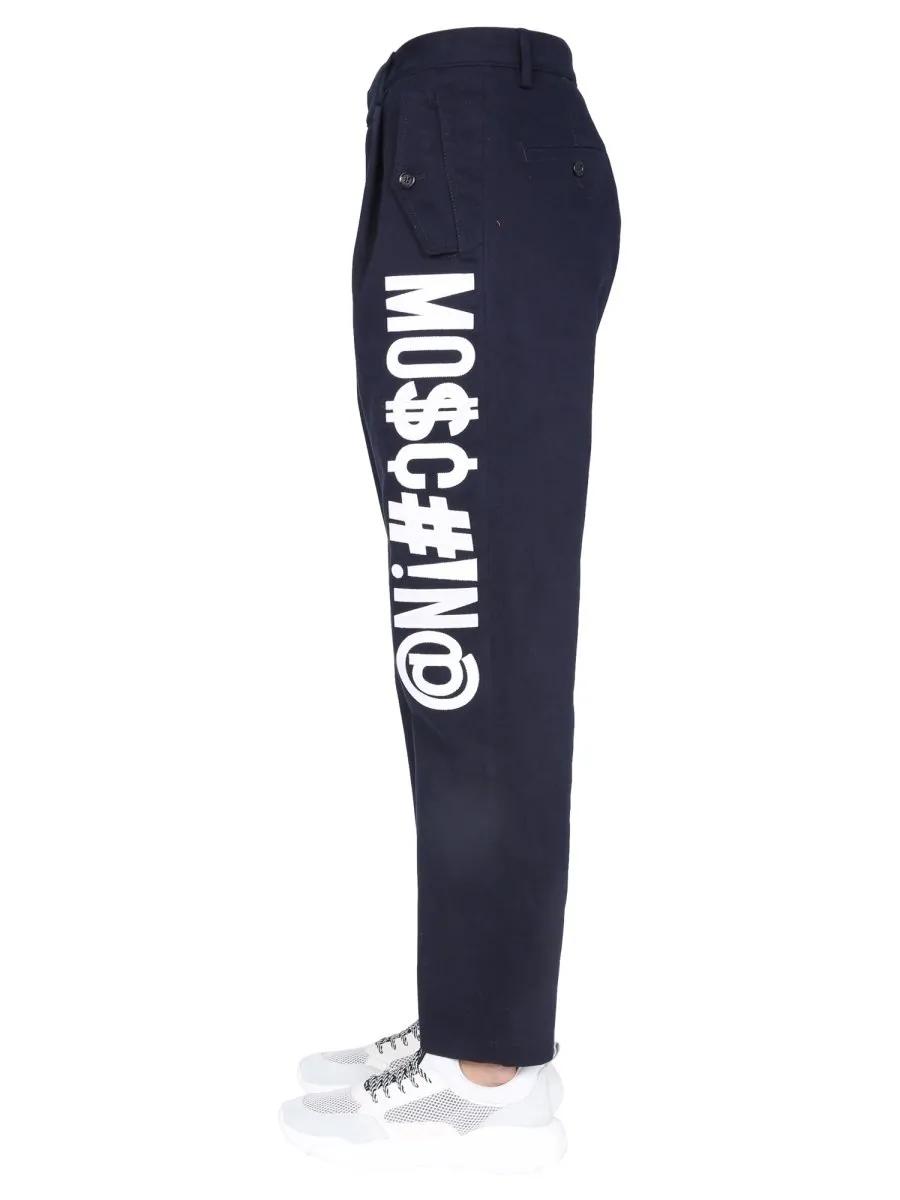 Moschino Symbol Logo Printed Trousers
