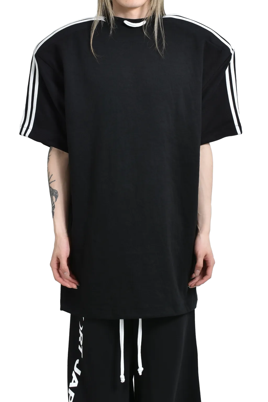 5Stripe Padded T-Shirt / Blk