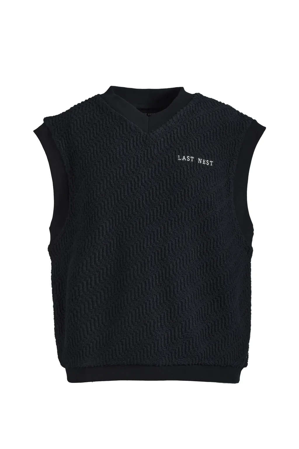 Logo Emb Knit Vest / Black