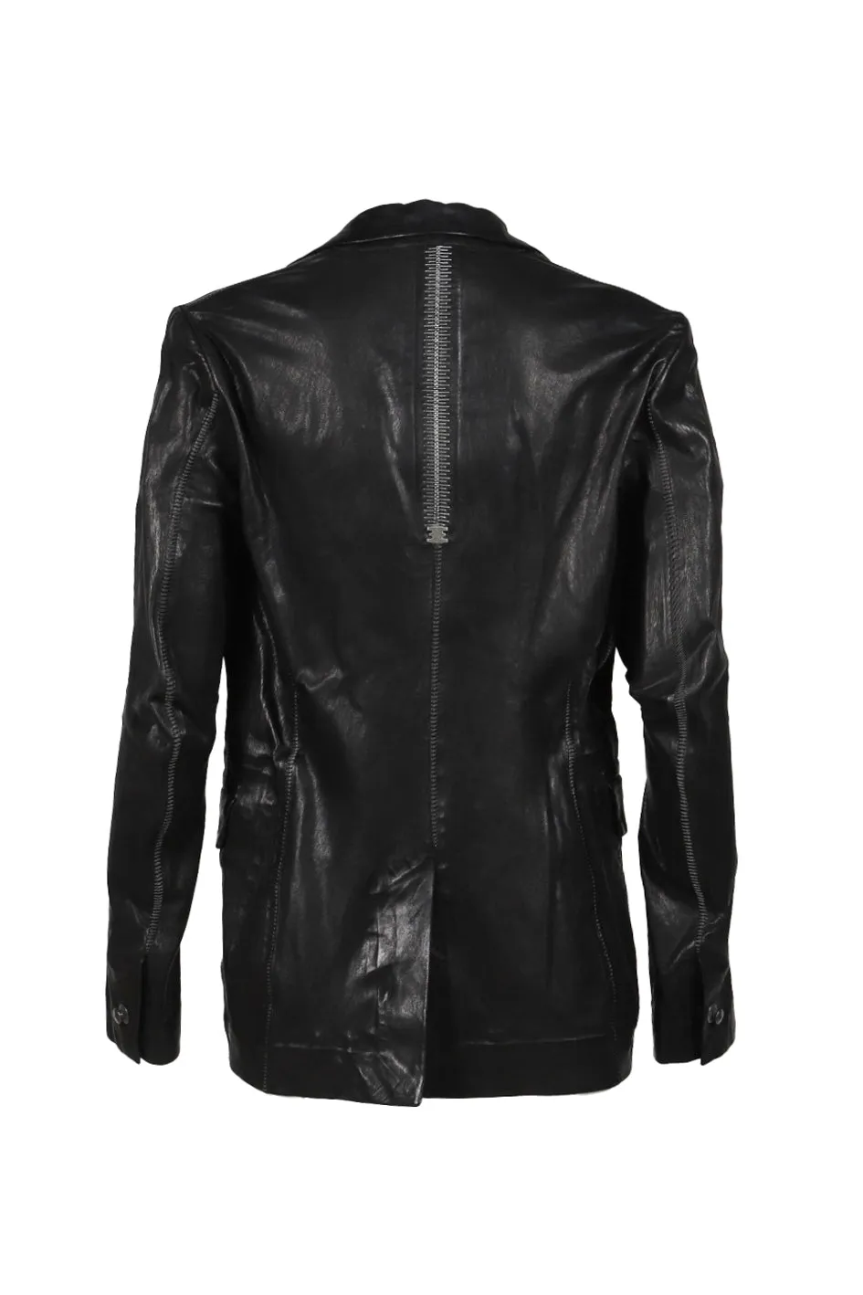 Pionnier Stretch Leather Classic Blazer / Noir
