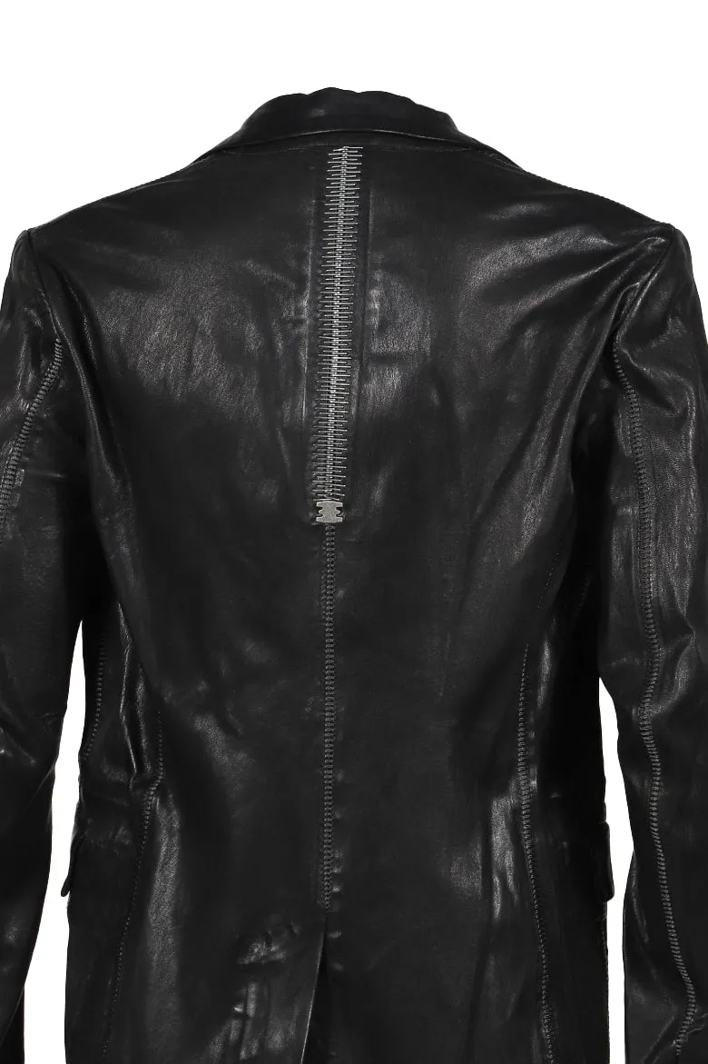 Pionnier Stretch Leather Classic Blazer / Noir