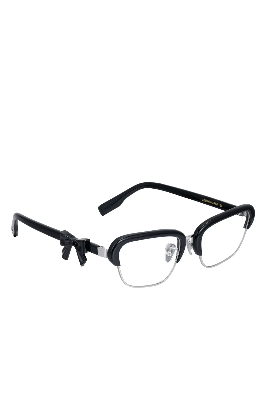 Bow-Adorned Temple Glasses / Blk