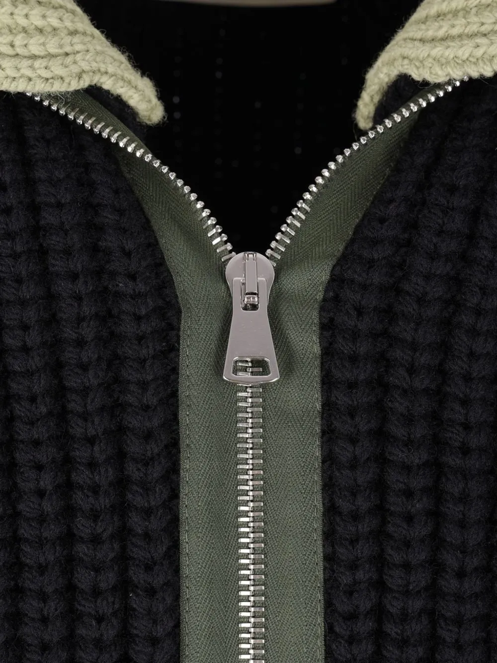 Namacheko Ribbed Zip-Up Cardigan