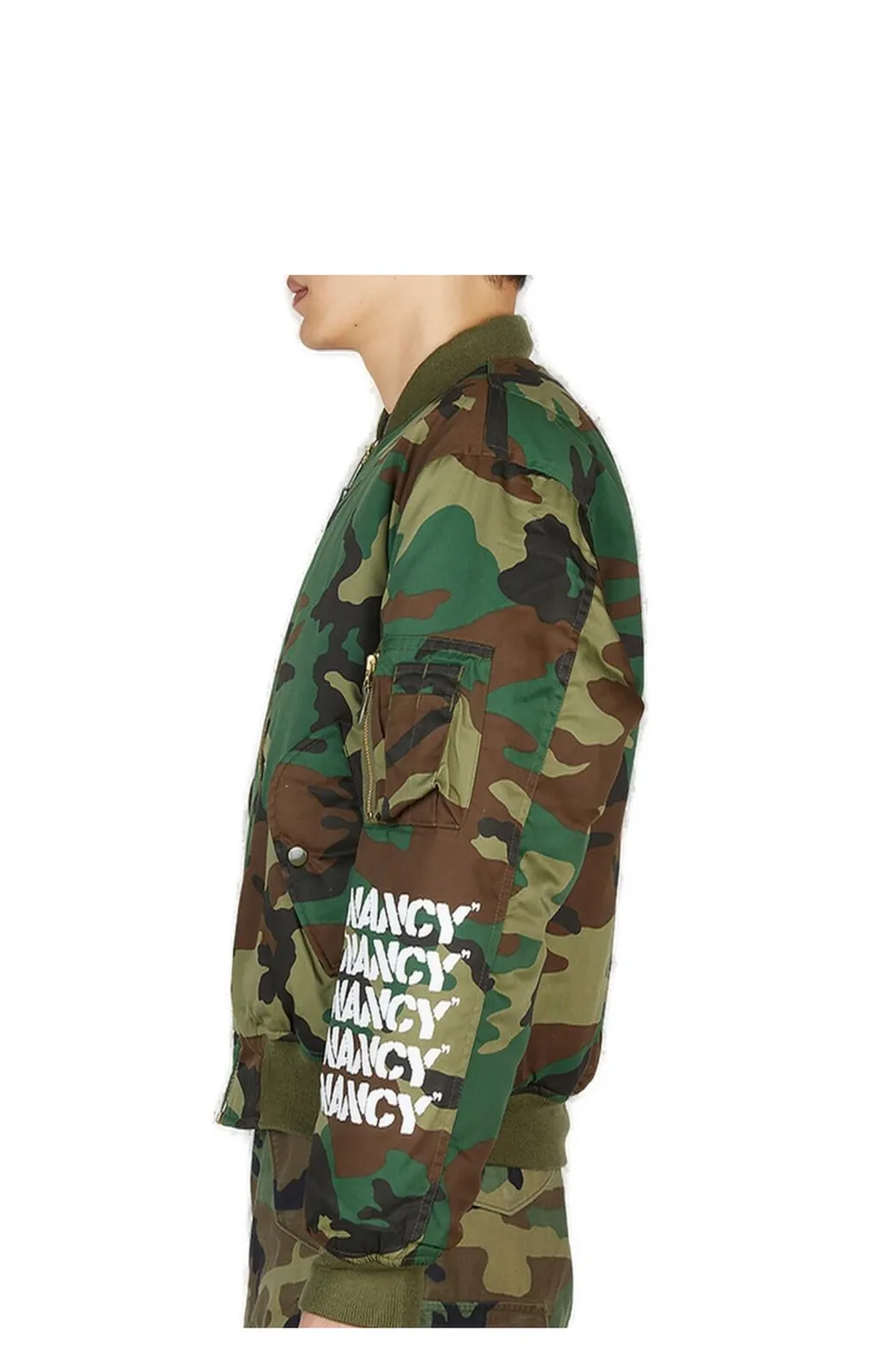 Nancy Camouflage Zipped Bomber Jacket