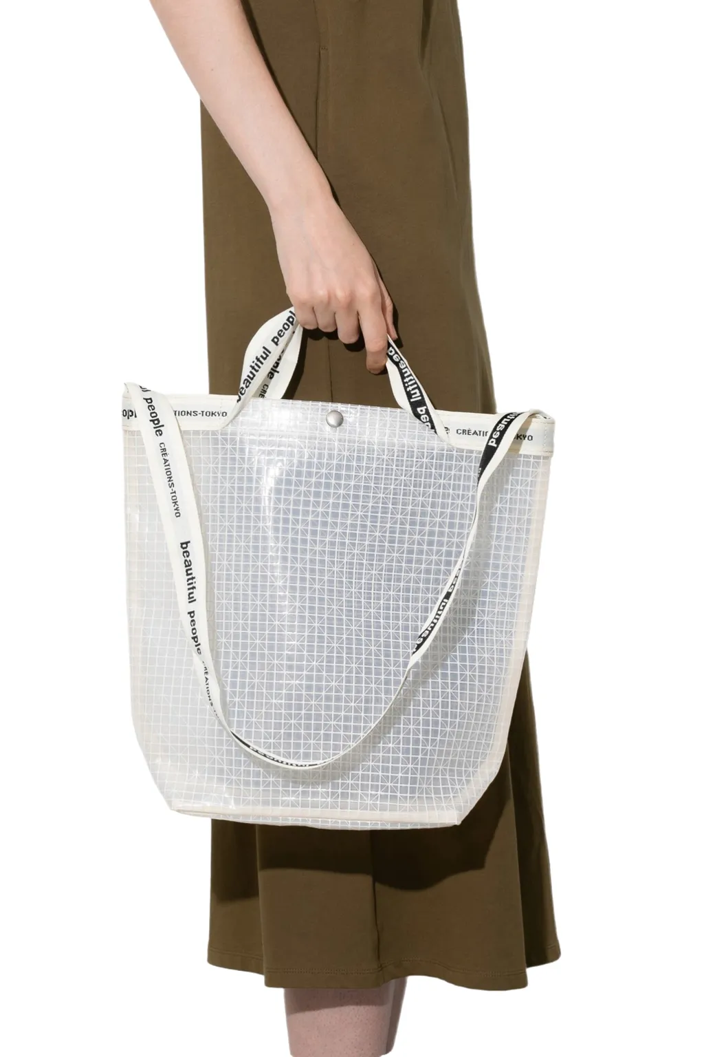 Plaid Vinyl Logo Tape Shoulder Bag / Clear