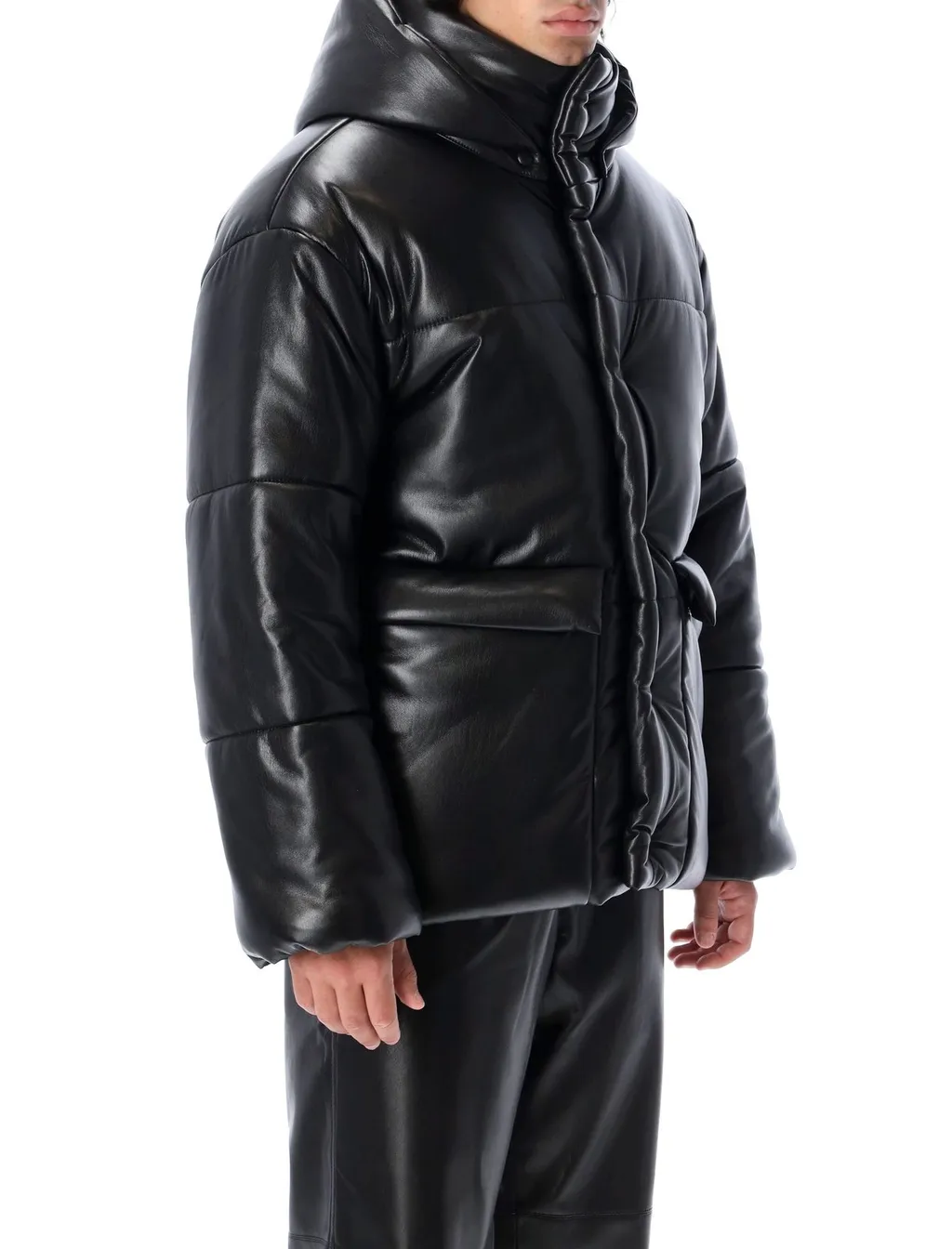 Nanushka High-Neck Hooded Puffer Jacket