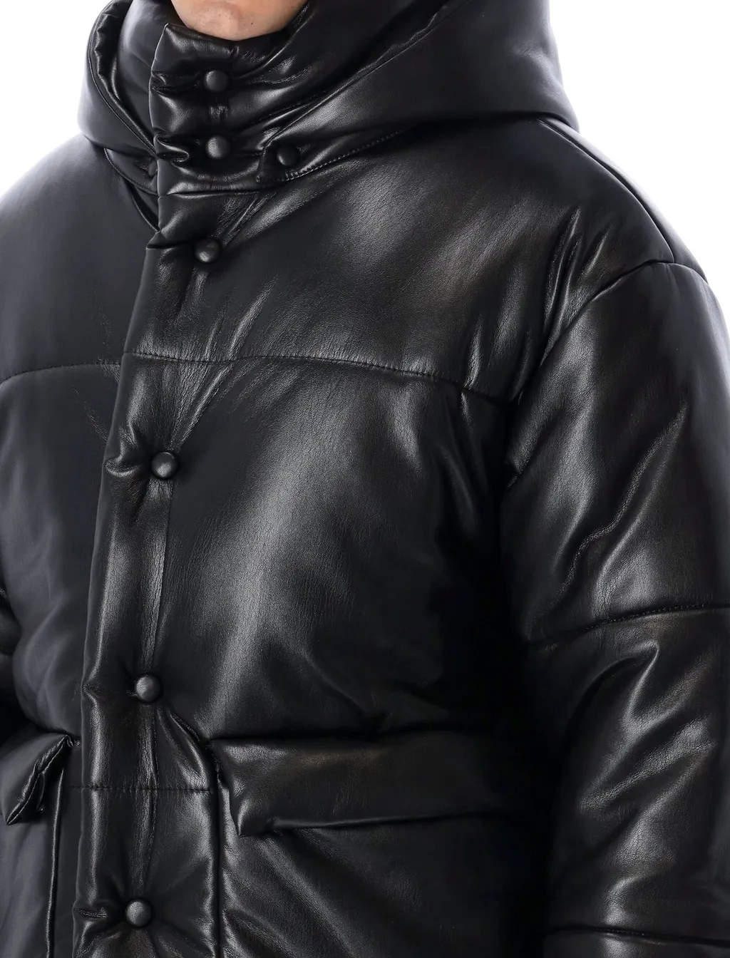 Nanushka High-Neck Hooded Puffer Jacket