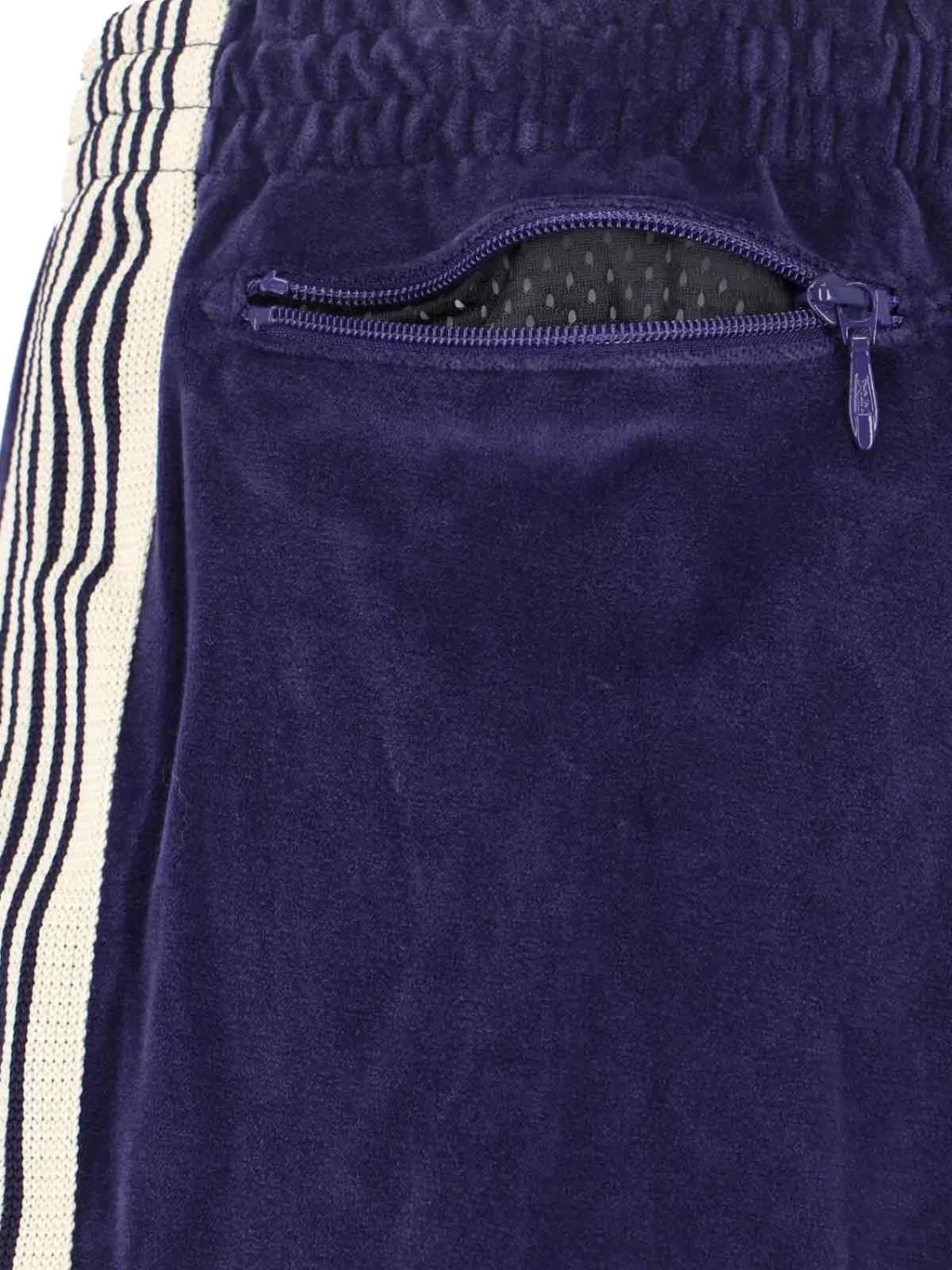 Needles Logo Embroidered Velvet Trousers