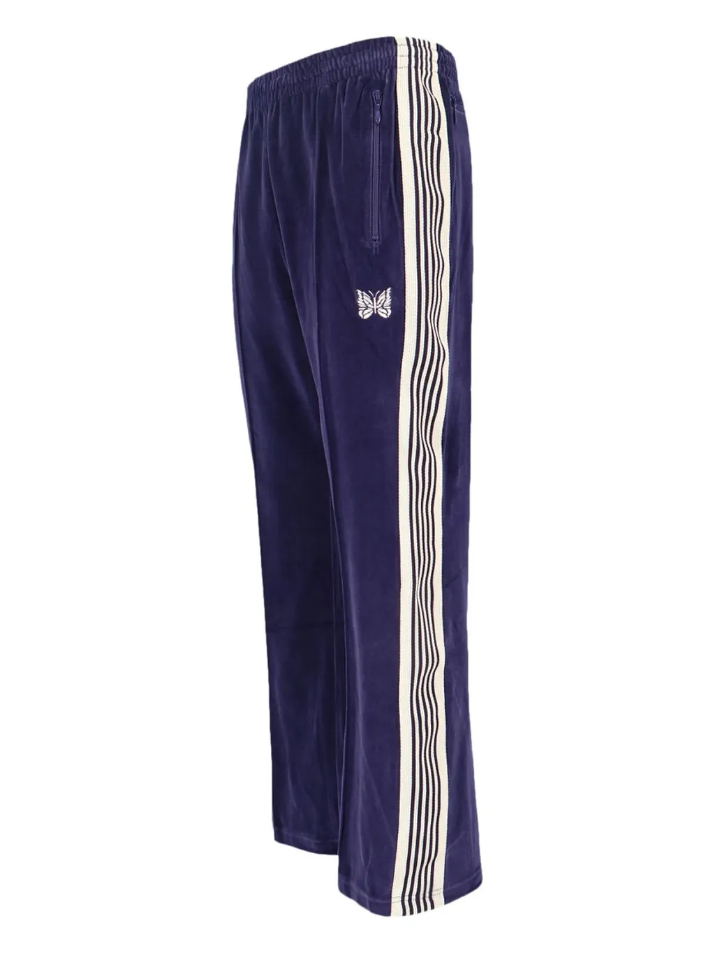 Needles Logo Embroidered Velvet Trousers