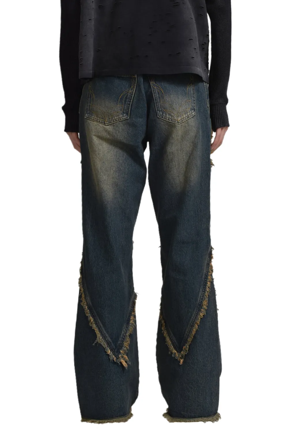 Fringe Denim Pants / Ind