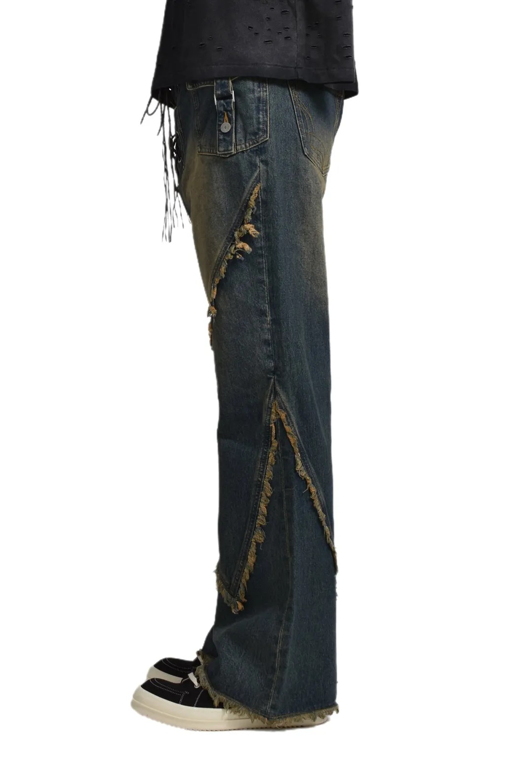 Fringe Denim Pants / Ind