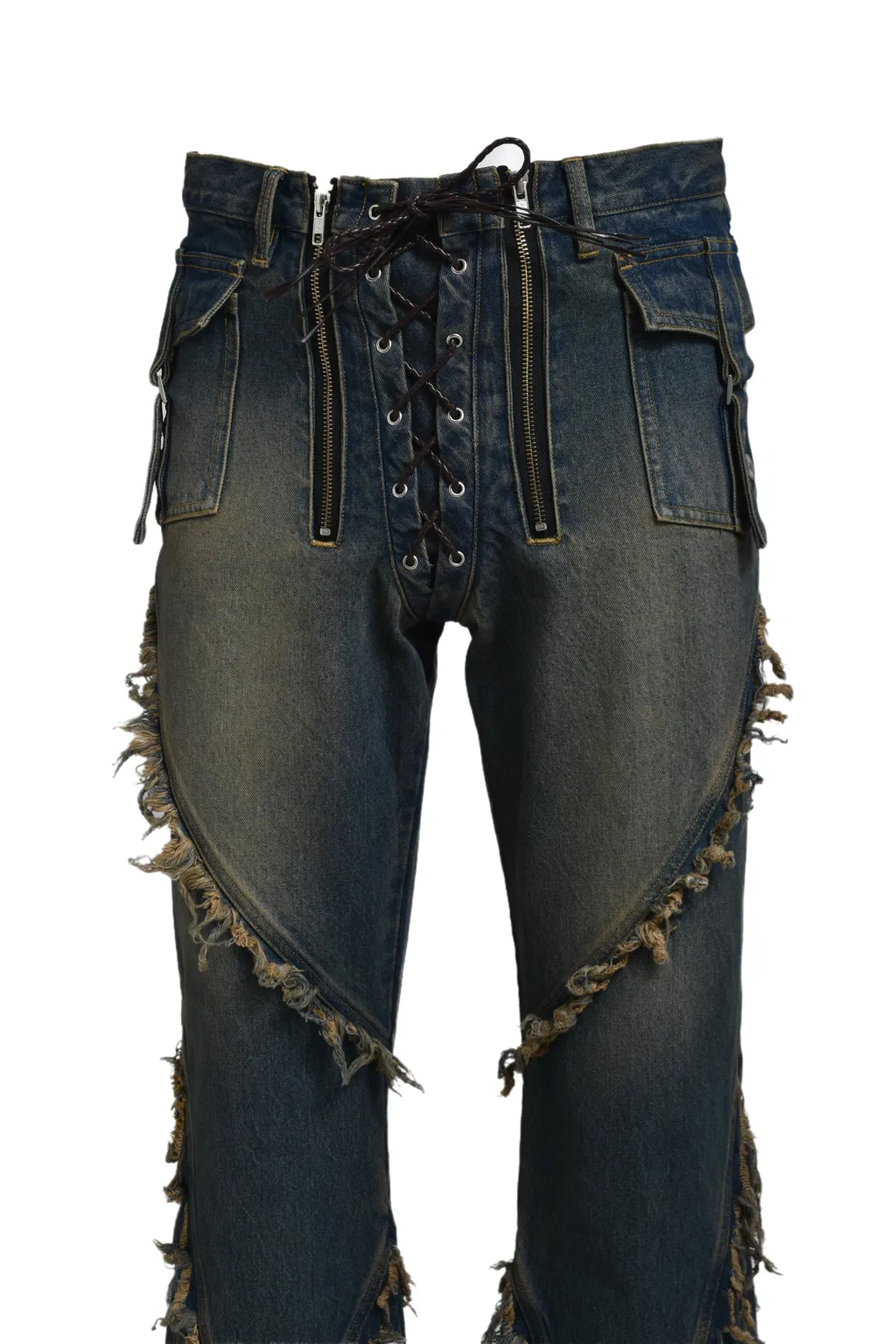 Fringe Denim Pants / Ind
