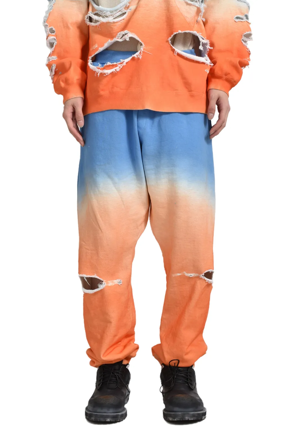 Distressed Sweatpants / Sky