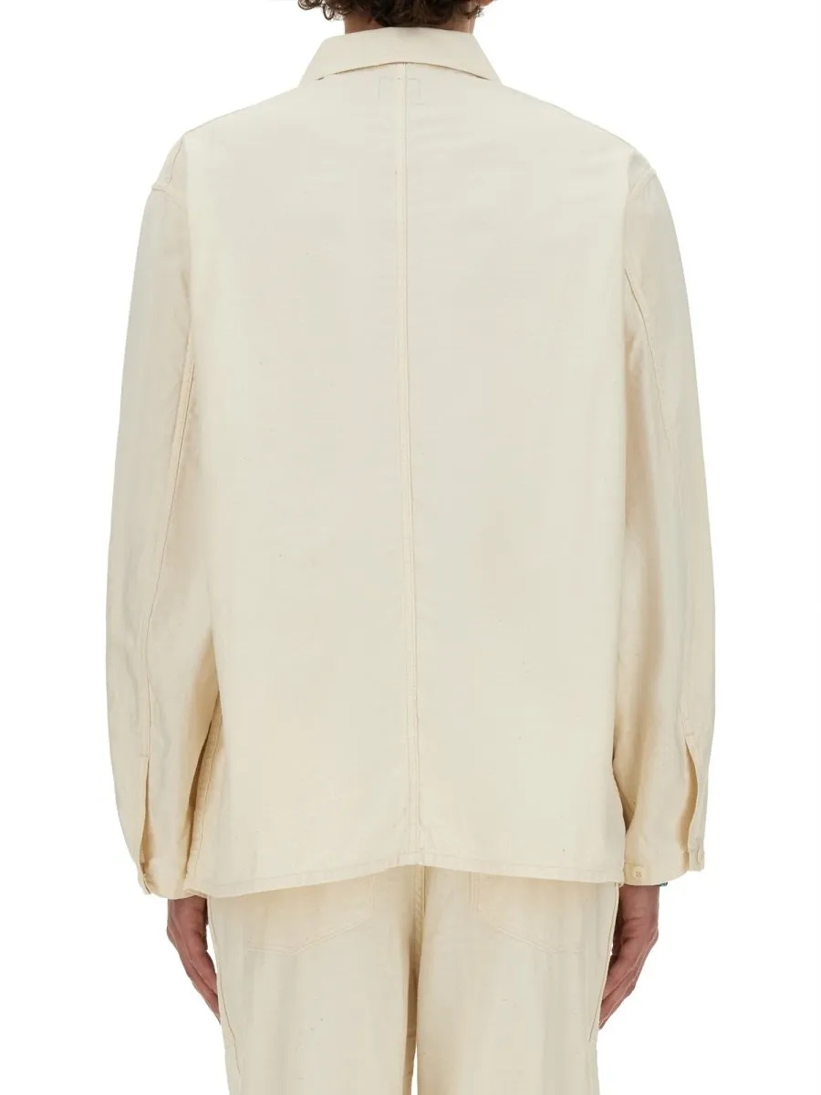 Needles Logo Embroidered Long-Sleeved Overshirt
