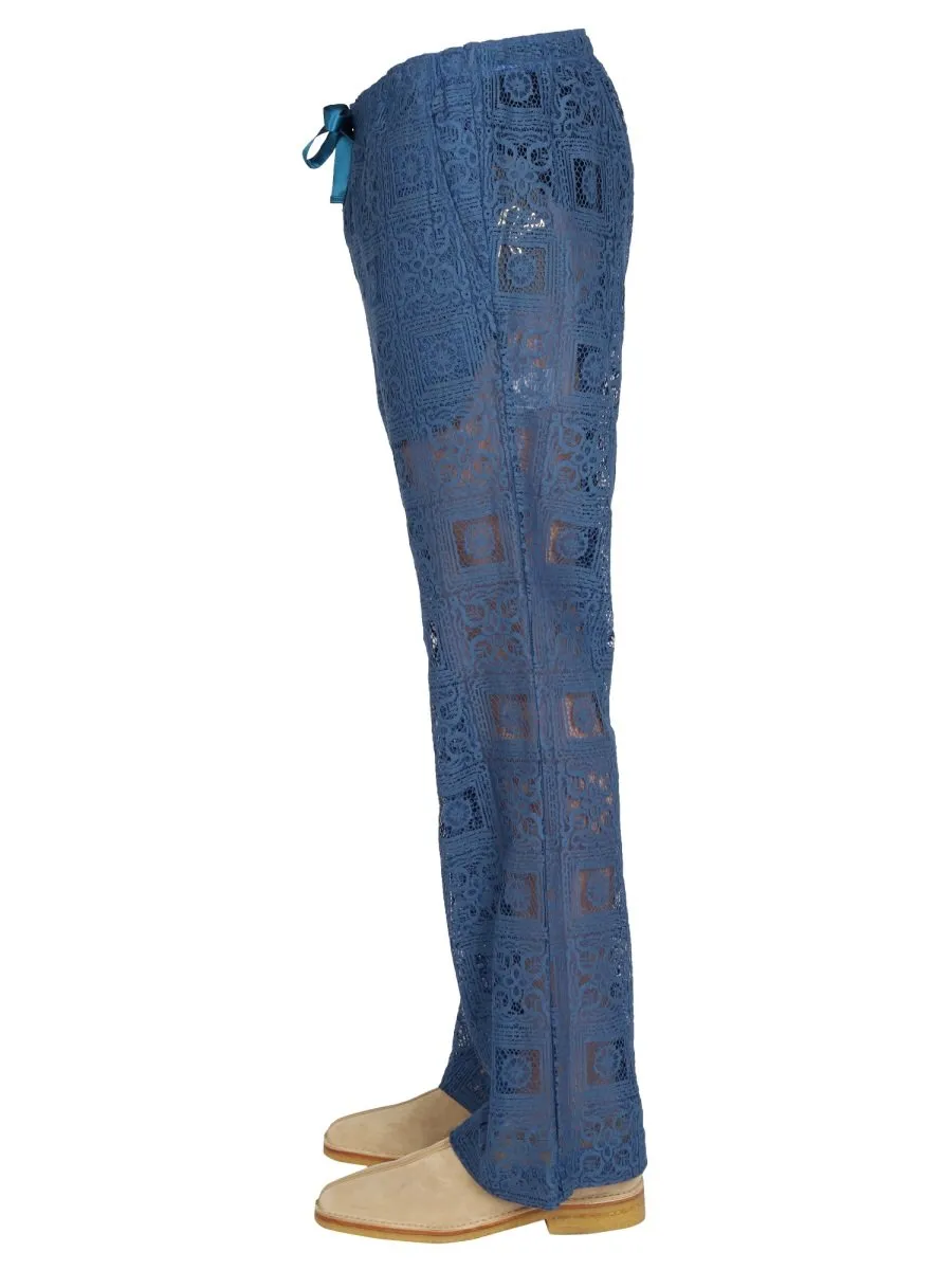 Needles Lace Detailed Drawstring Cropped Trousers