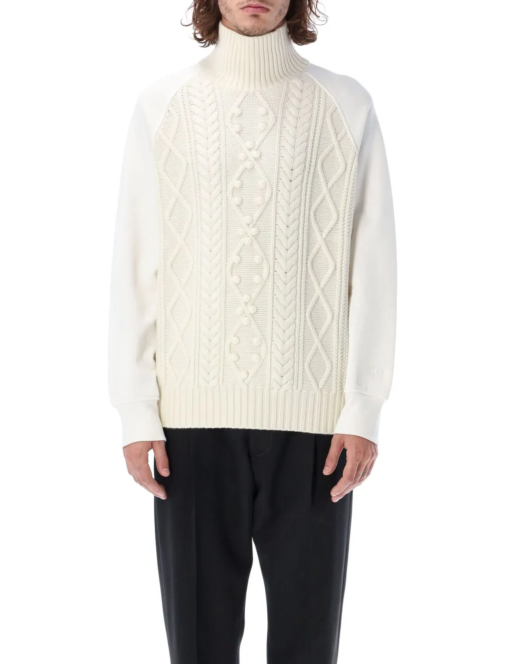 Neil Barrett Panelled Cable Knit Jumper