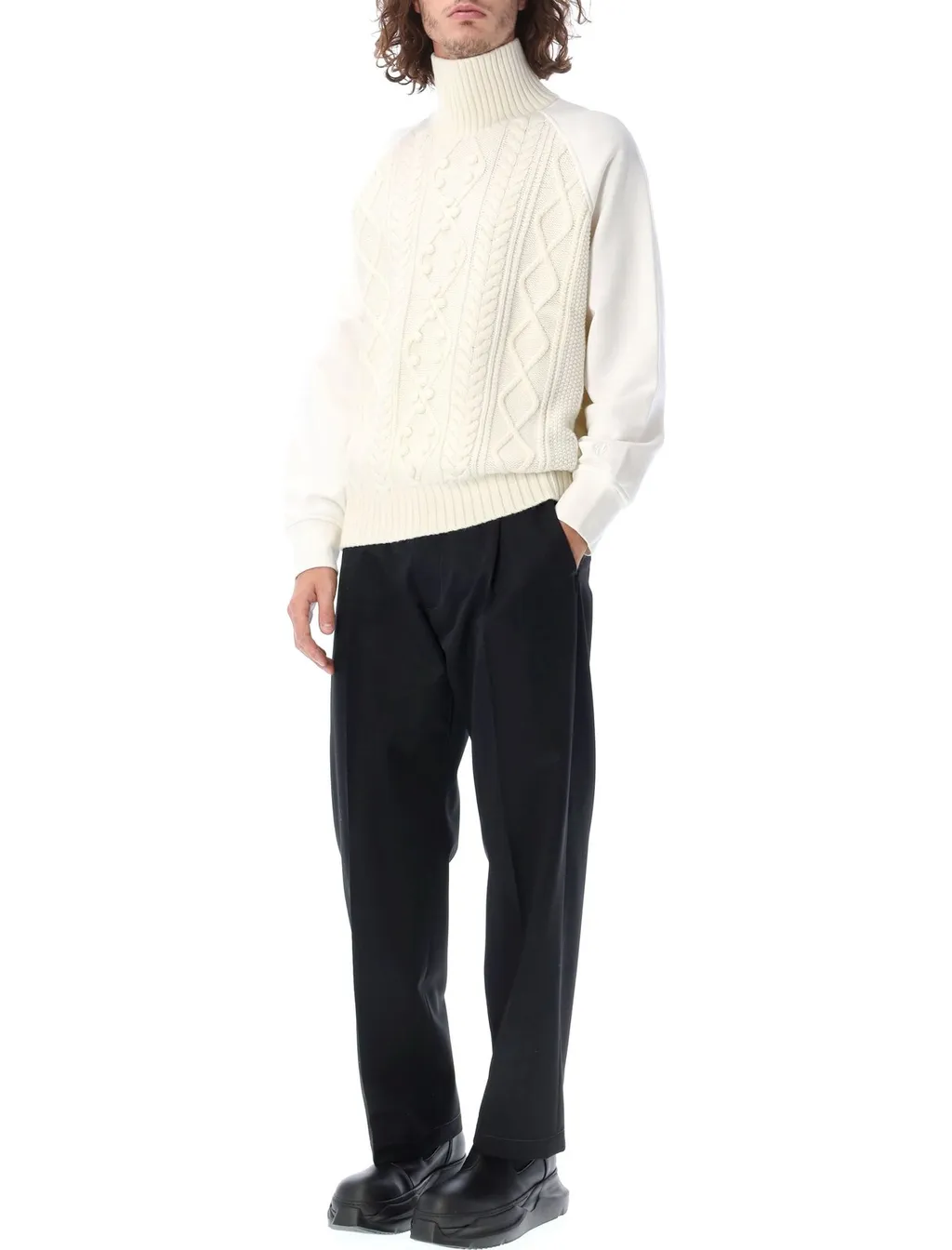 Neil Barrett Panelled Cable Knit Jumper