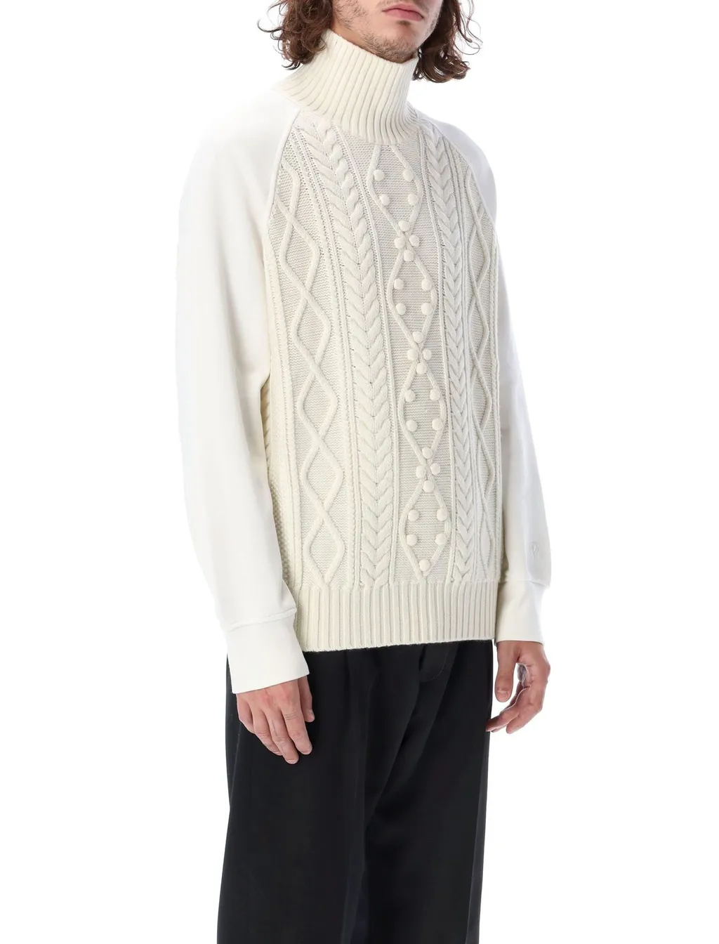 Neil Barrett Panelled Cable Knit Jumper