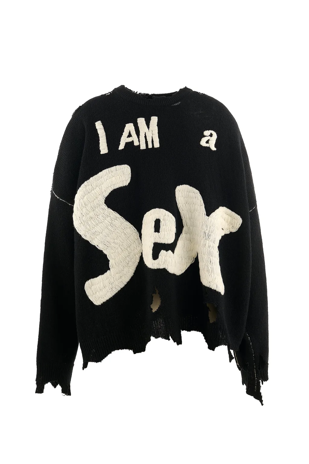 Sp_Crew Knt/I Am A / Blk