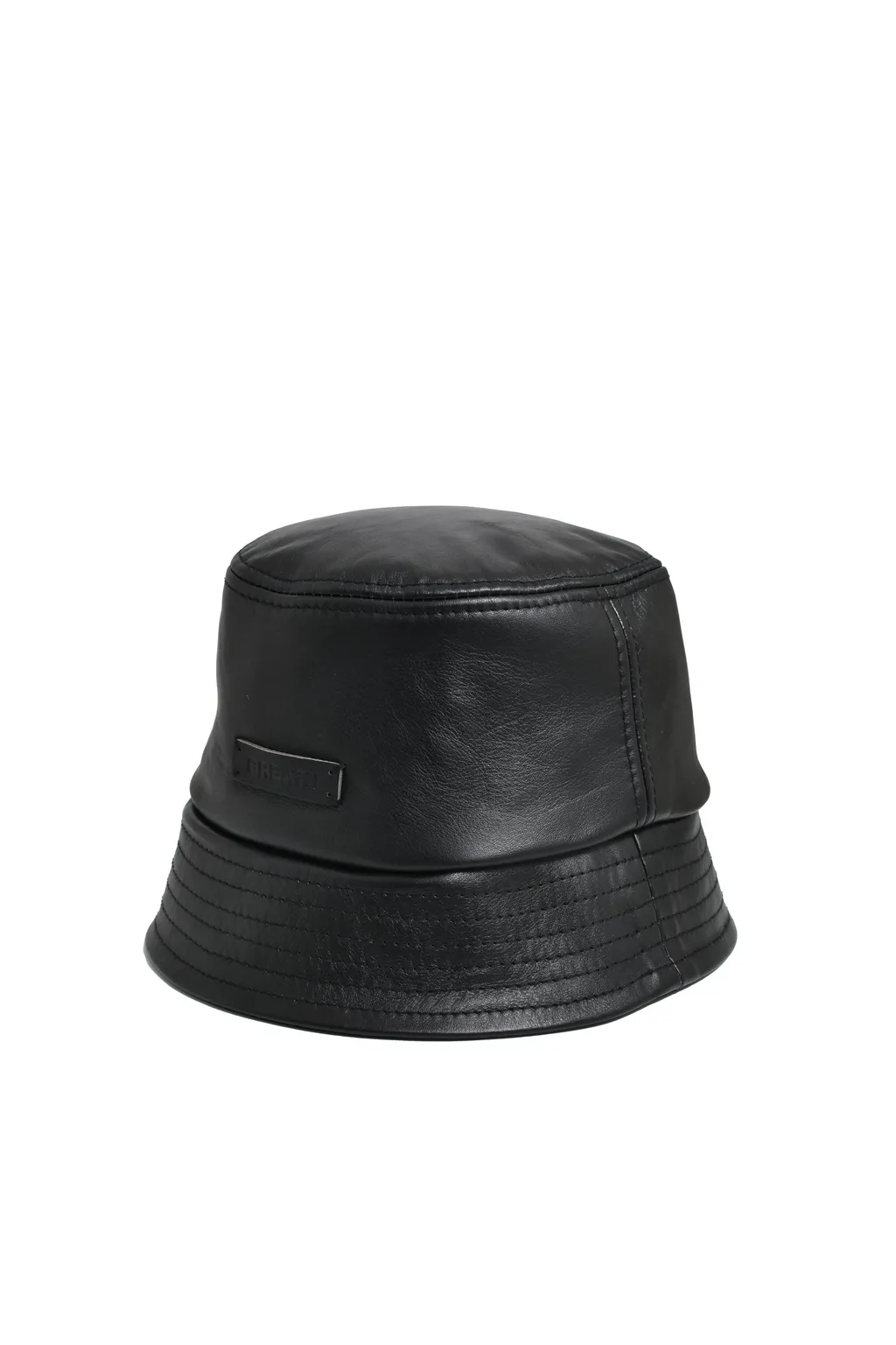 Newrich Leather Bucket Hat / Blk