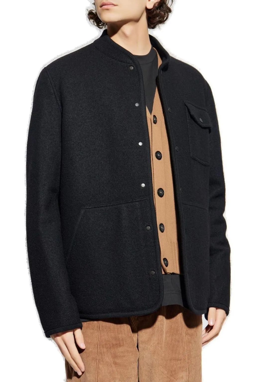 Moncler Logo Patch Button-Up Shirt Jacket
