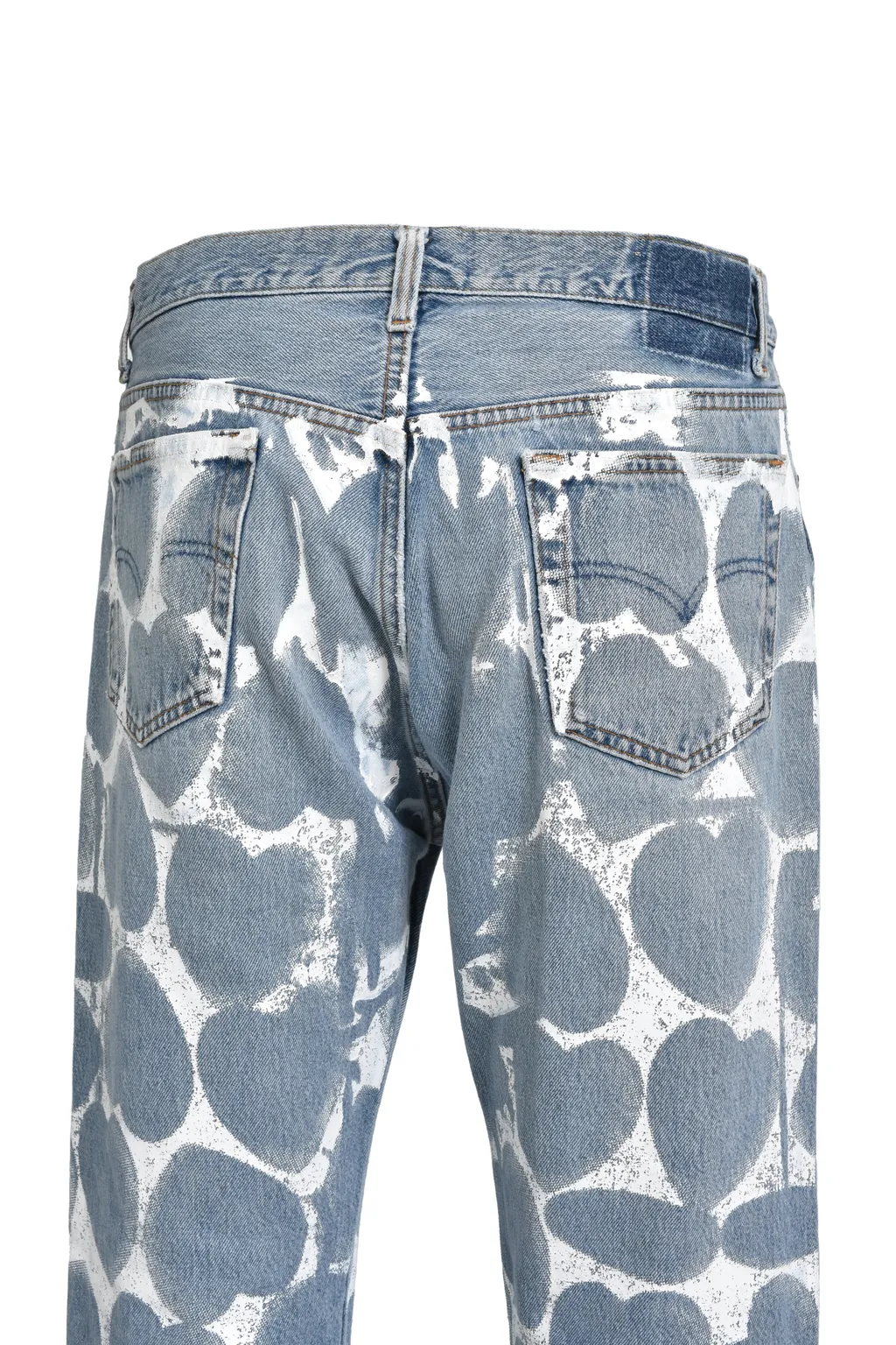 Heart Printed Denim Blu